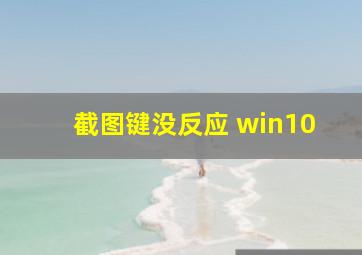 截图键没反应 win10